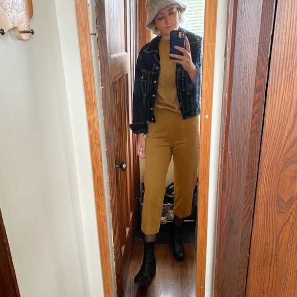 Vintage Mustard Knit Pants - Picture 2 of 5